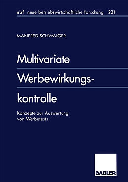Kartonierter Einband Multivariate Werbewirkungskontrolle von Manfred Schwaiger