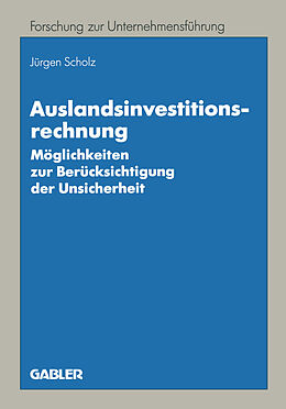 Kartonierter Einband Auslandsinvestitionsrechnung von Jürgen Scholz