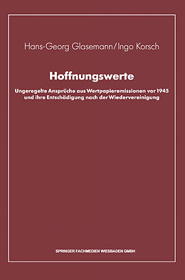 Kartonierter Einband Hoffnungswerte von Hans-Georg Glasemann, Ingo Korsch