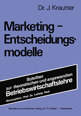 Kartonierter Einband Marketing-Entscheidungsmodelle von Jochen Krautter