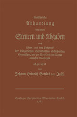 Kartonierter Einband Ausführliche Abhandlung von denen Steuern und Abgaben von Johann Heinrich Gottlob