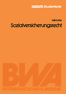 Kartonierter Einband Sozialversicherungsrecht von Willi Sattler