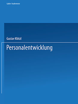 Kartonierter Einband Personalentwicklung von Gustav Klötzl