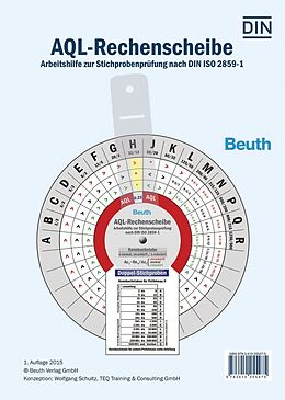 Kartonierter Einband AQL-Rechenscheibe von Wolfgang Schultz