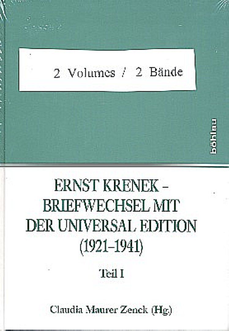 Ernst Krenek  Briefwechsel mit der Universal Edition (19211941)