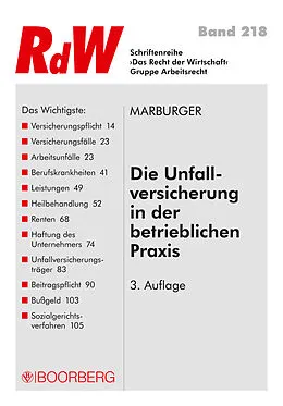 E-Book (epub) Die Unfallversicherung in der betrieblichen Praxis von Horst Marburger