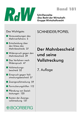 E-Book (pdf) Der Mahnbescheid und seine Vollstreckung von Roman Schneider, Dominique Johanna Popiel