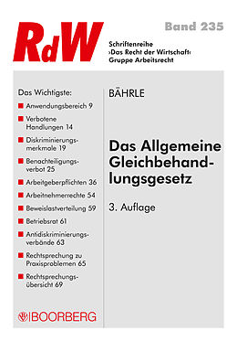 E-Book (pdf) Das Allgemeine Gleichbehandlungsgesetz von Ralph Jürgen Bährle