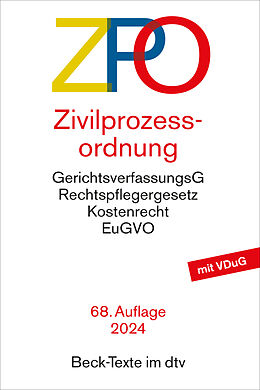 Kartonierter Einband (Kt) Zivilprozessordnung von 