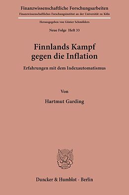 Kartonierter Einband Finnlands Kampf gegen die Inflation. von Hartmut Garding