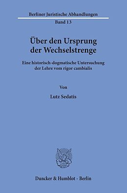 Kartonierter Einband Über den Ursprung der Wechselstrenge. von Lutz Sedatis