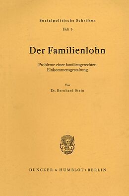 Kartonierter Einband Der Familienlohn. von Bernhard Stein