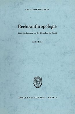 Kartonierter Einband Rechtsanthropologie. von Ernst-Joachim Lampe