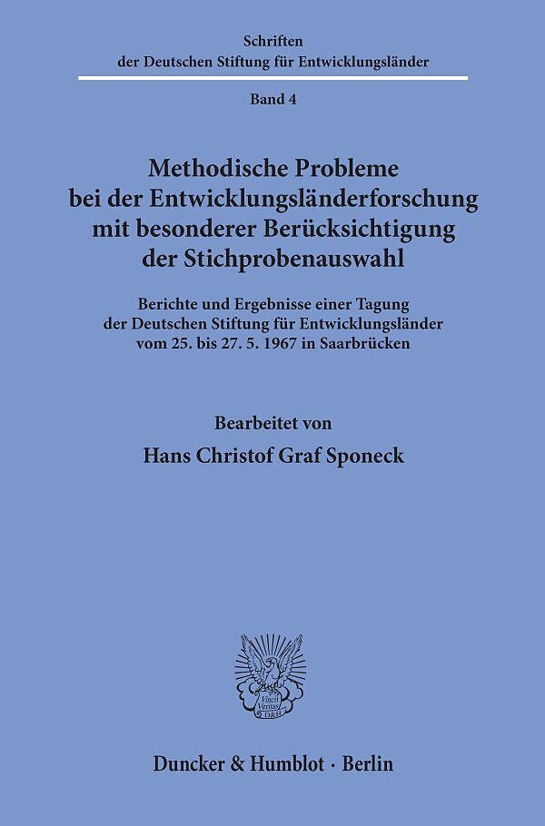 Methodische Probleme bei der Entwicklungsländerforschung mit besonderer Berücksichtigung der Stichprobenauswahl