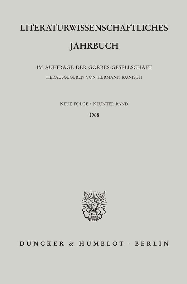 Literaturwissenschaftliches Jahrbuch