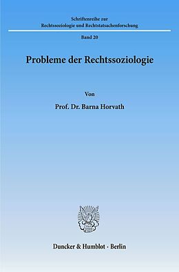 Kartonierter Einband Probleme der Rechtssoziologie. von Barna Horvath