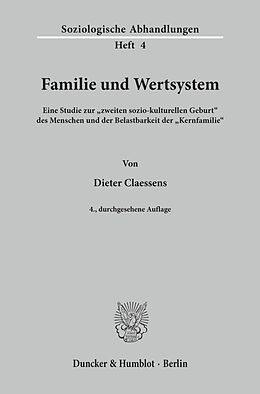 Kartonierter Einband Familie und Wertsystem. von Dieter Claessens