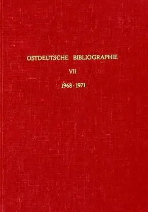 Ostdeutsche Bibliographie.