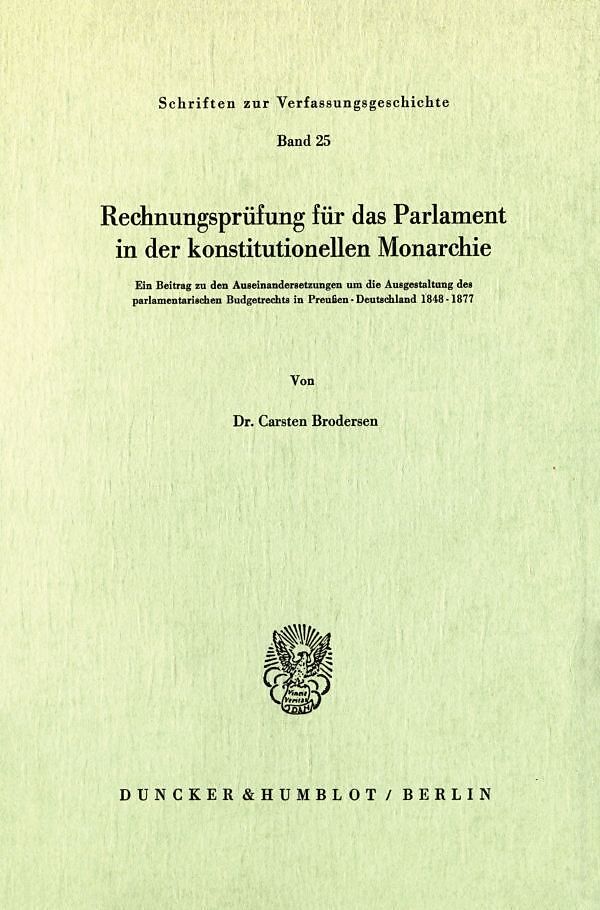 Rechnungsprüfung für das Parlament in der konstitutionellen Monarchie.