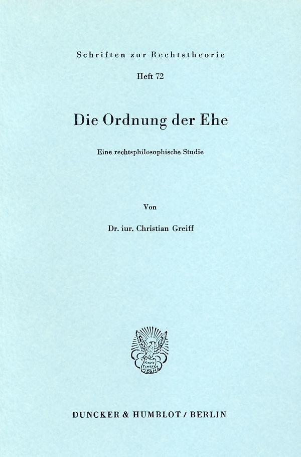 Die Ordnung der Ehe.