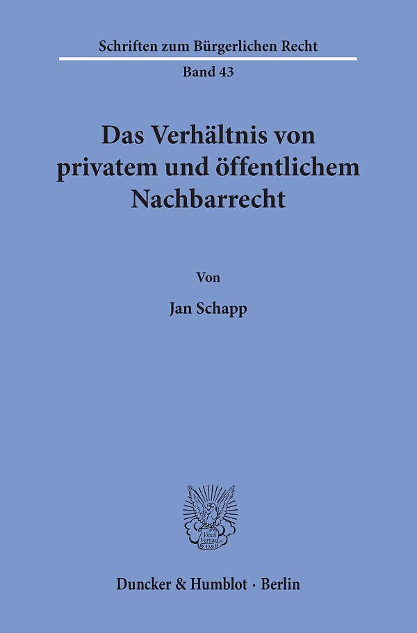 Das Verhältnis von privatem und öffentlichem Nachbarrecht.