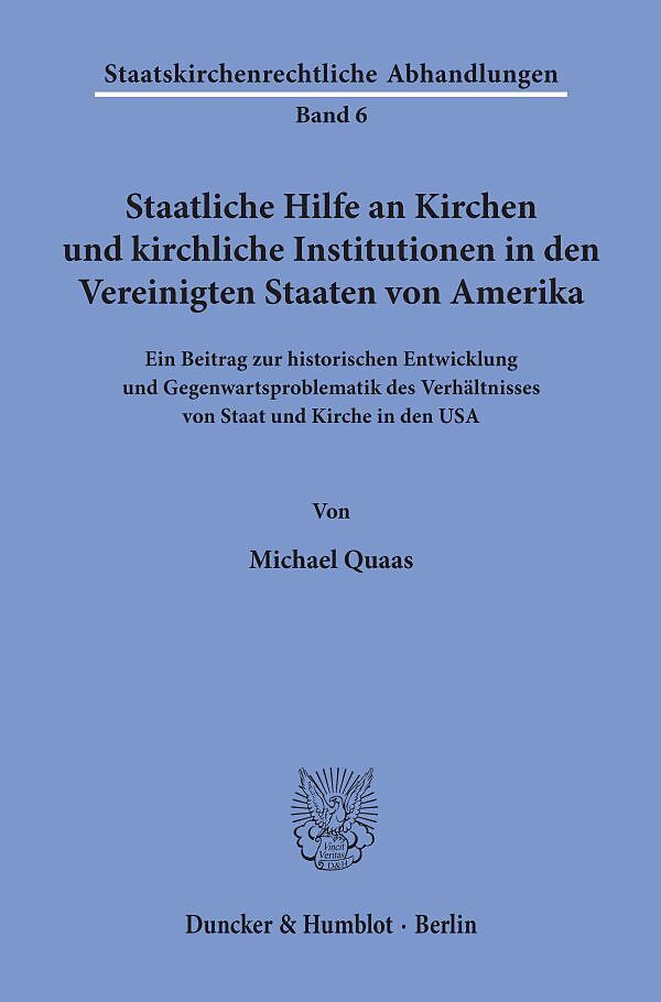 Staatliche Hilfe an Kirchen und kirchliche Institutionen in den Vereinigten Staaten von Amerika.