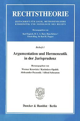 Kartonierter Einband Argumentation und Hermeneutik in der Jurisprudenz. von 