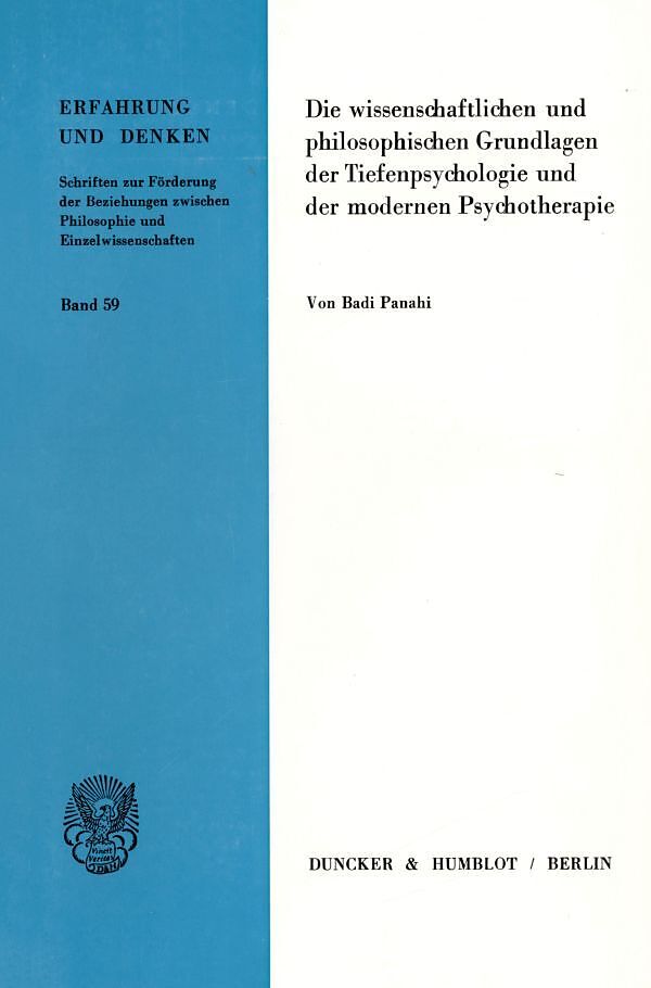 Die wissenschaftlichen und philosophischen Grundlagen der Tiefenpsychologie und der modernen Psychotherapie.