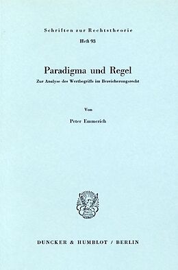 Kartonierter Einband Paradigma und Regel. von Peter Emmerich
