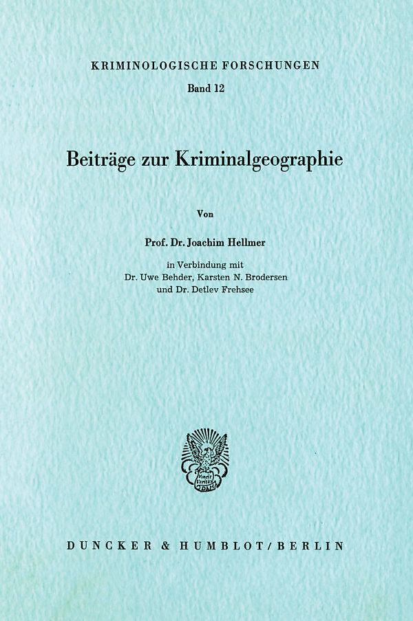 Beiträge zur Kriminalgeographie.