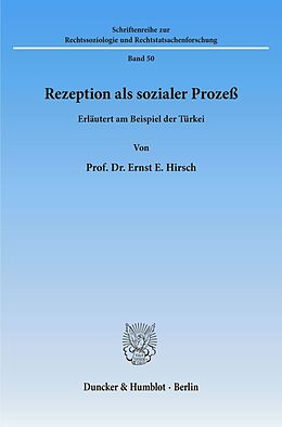 Kartonierter Einband Rezeption als sozialer Prozeß. von Ernst E. Hirsch