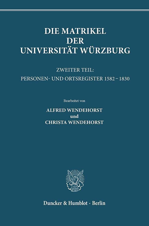 Die Matrikel der Universität Würzburg.