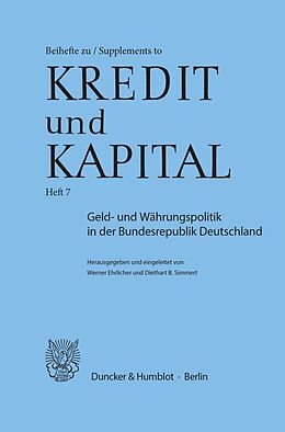 Kartonierter Einband Geld- und Währungspolitik in der Bundesrepublik Deutschland von 