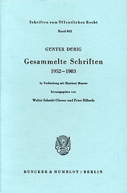 Kartonierter Einband Gesammelte Schriften 1952 - 1983. von Günter Dürig