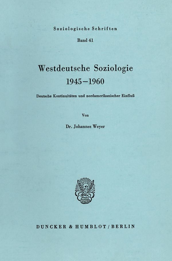 Westdeutsche Soziologie 19451960.