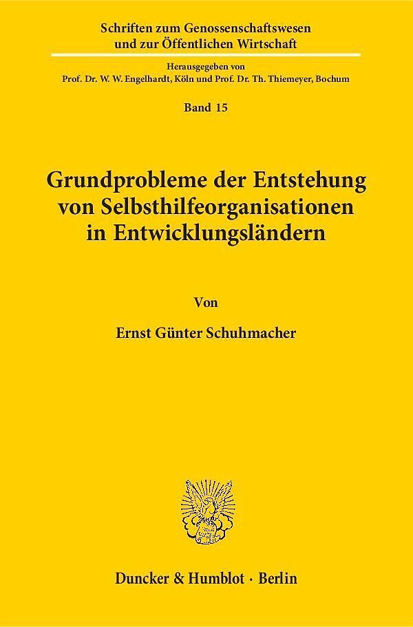 Grundprobleme der Entstehung von Selbsthilfeorganisationen in Entwicklungsländern.