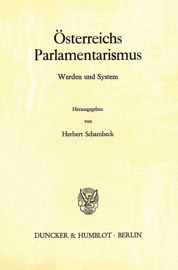 Österreichs Parlamentarismus.