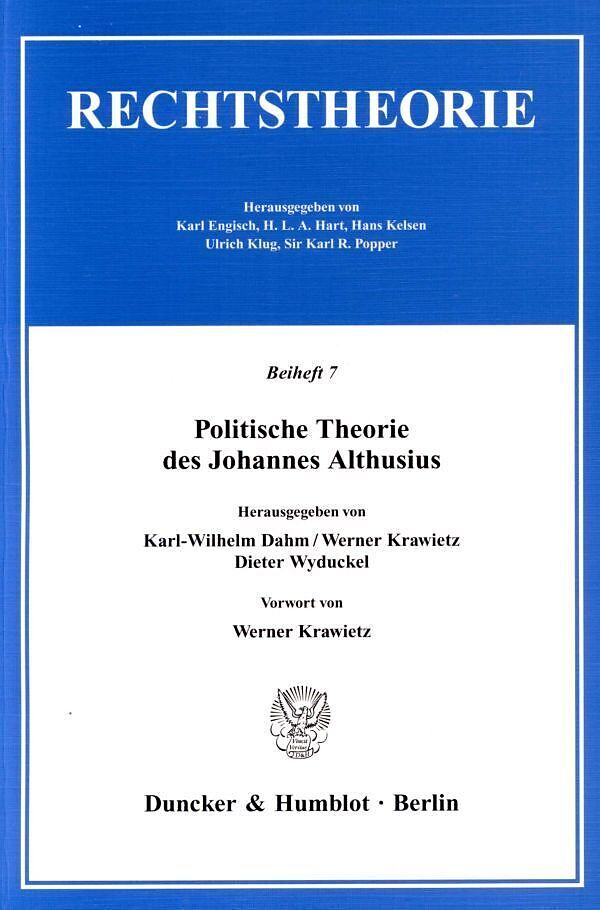 Politische Theorie des Johannes Althusius.