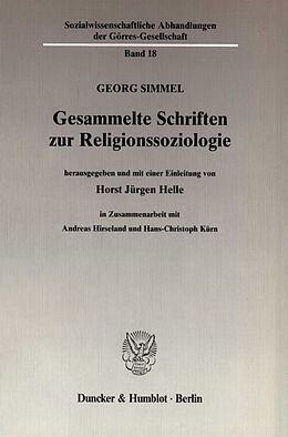 Kartonierter Einband Gesammelte Schriften zur Religionssoziologie. von Georg Simmel