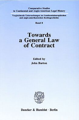 Couverture cartonnée Towards a General Law of Contract. de 