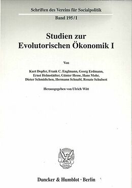 Kartonierter Einband Studien zur Evolutorischen Ökonomik I. von 