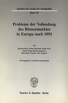 Kartonierter Einband Probleme der Vollendung des Binnenmarktes in Europa nach 1992. von 