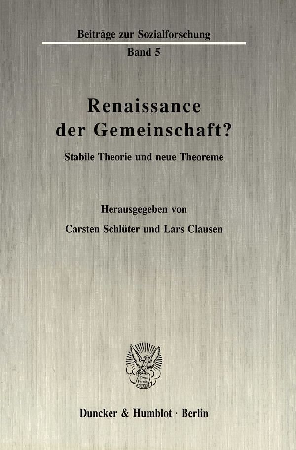 Renaissance der Gemeinschaft?