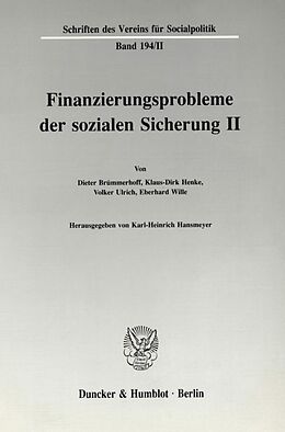 Kartonierter Einband Finanzierungsprobleme der sozialen Sicherung II. von 