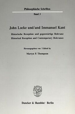 Kartonierter Einband John Locke und - and Immanuel Kant. von 