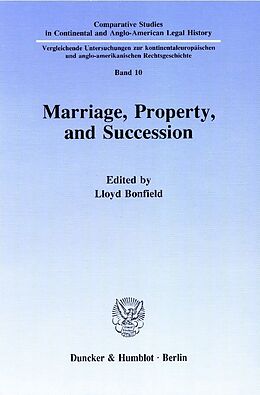 Couverture cartonnée Marriage, Property and Succession. de 