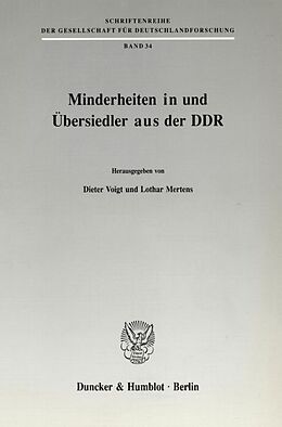 Kartonierter Einband Minderheiten in und Übersiedler aus der DDR. von 