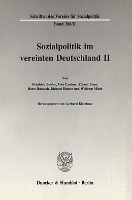 Kartonierter Einband Sozialpolitik im vereinten Deutschland II. von 