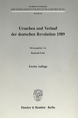 Kartonierter Einband Ursachen und Verlauf der deutschen Revolution 1989. von 