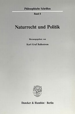 Kartonierter Einband Naturrecht und Politik. von 